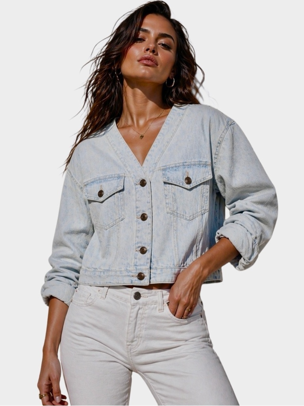 NEW Adriano Goldschmied Alanna Jacket, Cropped & Collarless, Reclaimed Indigo S